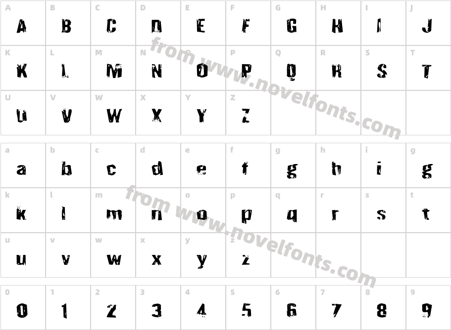 Quarrystone ExpandedCharacter Map