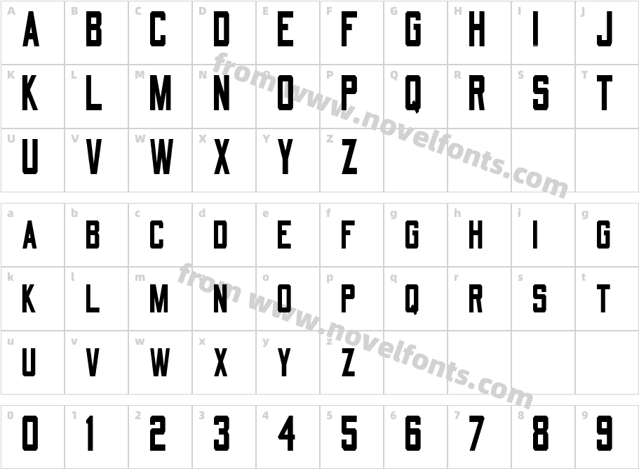 QuarterbackCondensedRegularSWFTECharacter Map