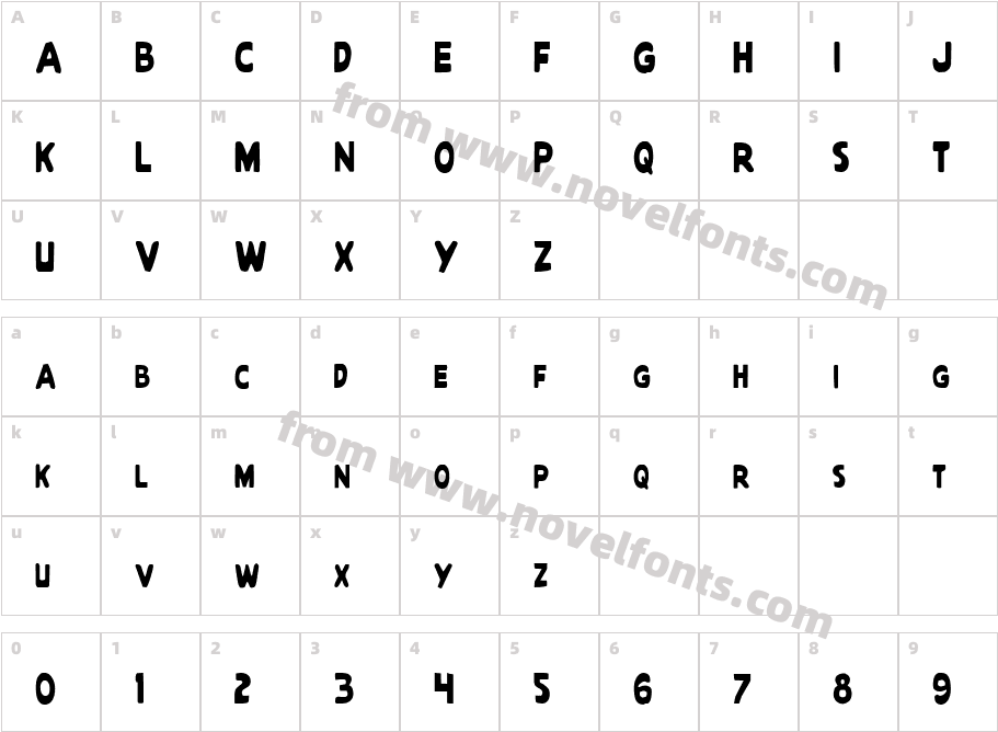 Quartermain CondensedCharacter Map