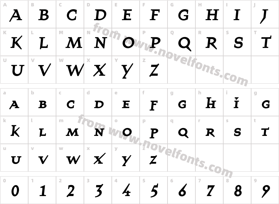 QuartetSmallcapsBoldCharacter Map