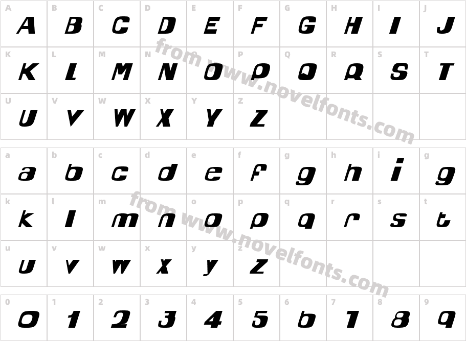 QuelCharacter Map