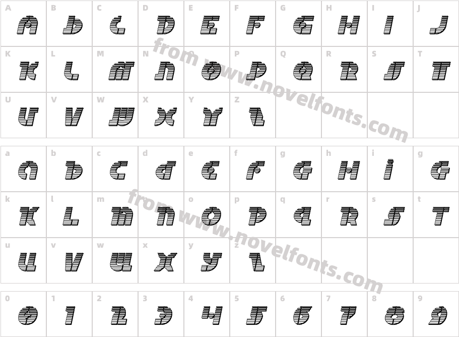 Questlok Chrome ItalicCharacter Map