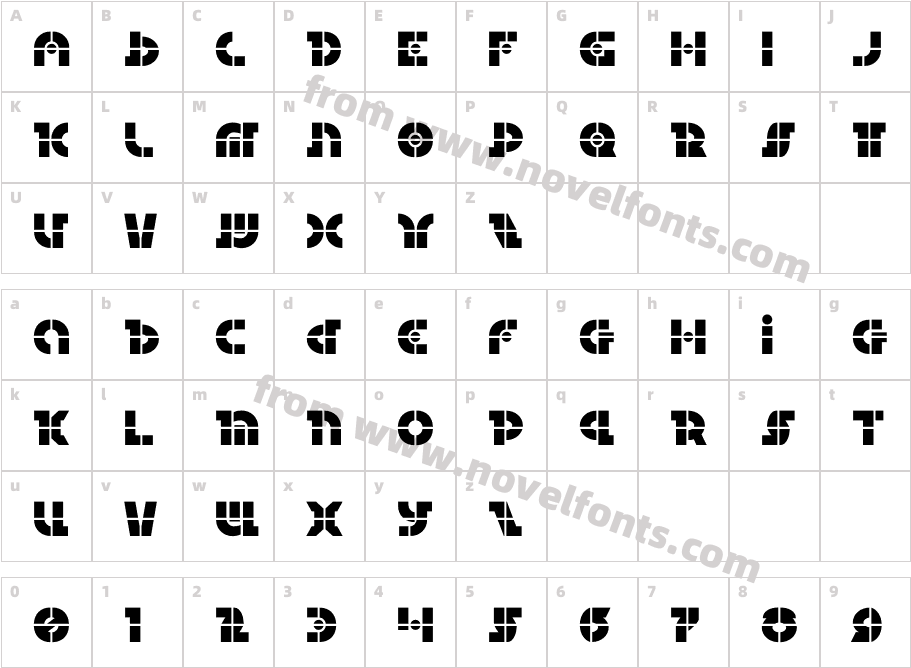 Questlok LaserCharacter Map