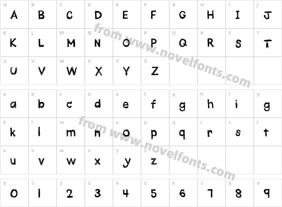 Quick Pencil RegularCharacter Map