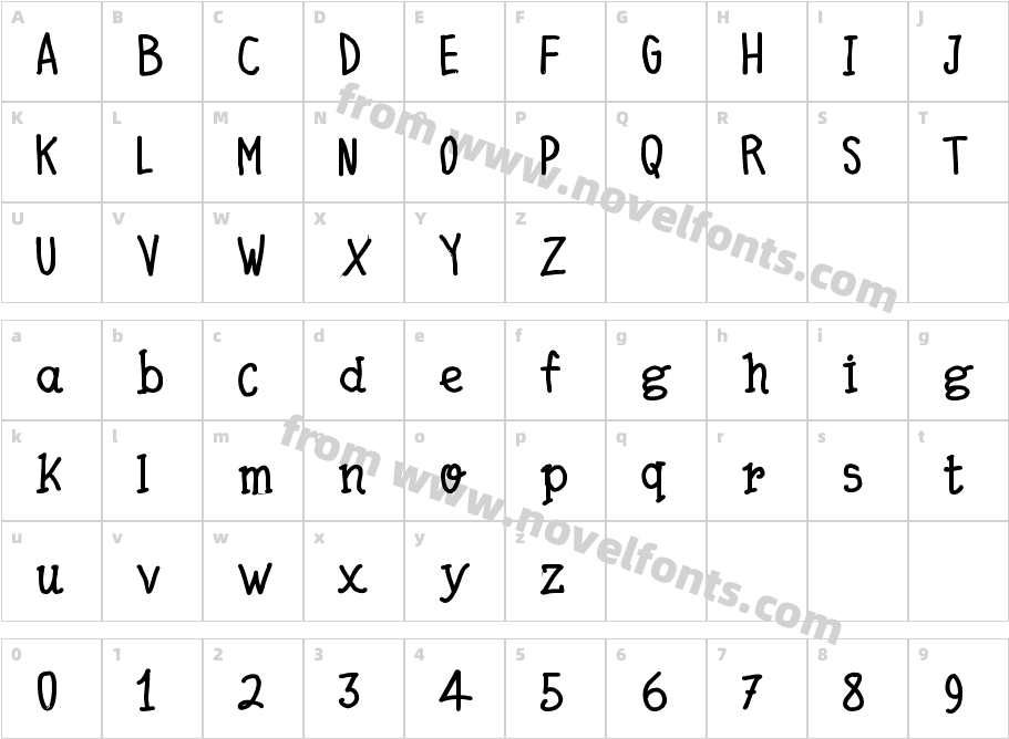 Quick Writing BoldCharacter Map