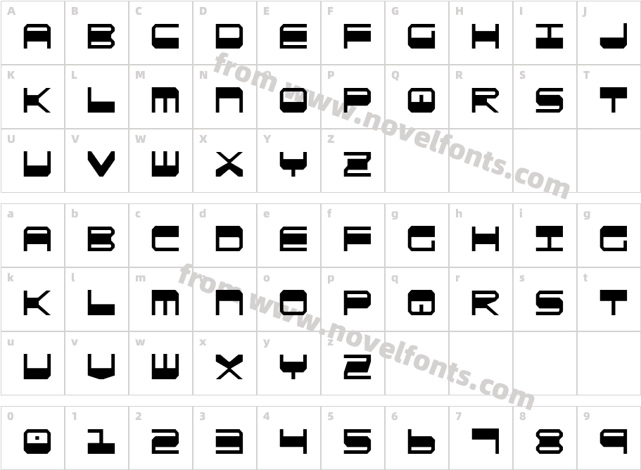 Quick Gear CondensedCharacter Map