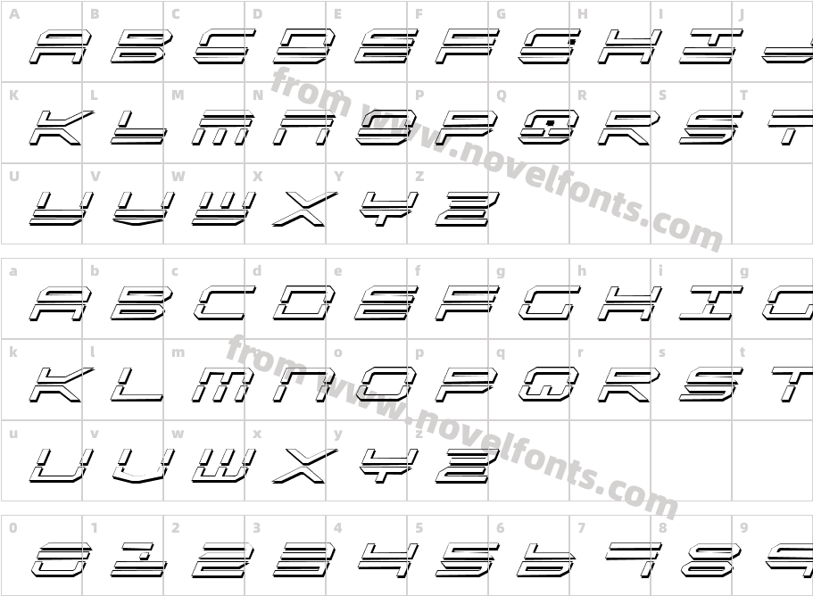 Quick Strike Shadow ItalicCharacter Map