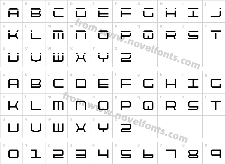 Quick Tech CondensedCharacter Map