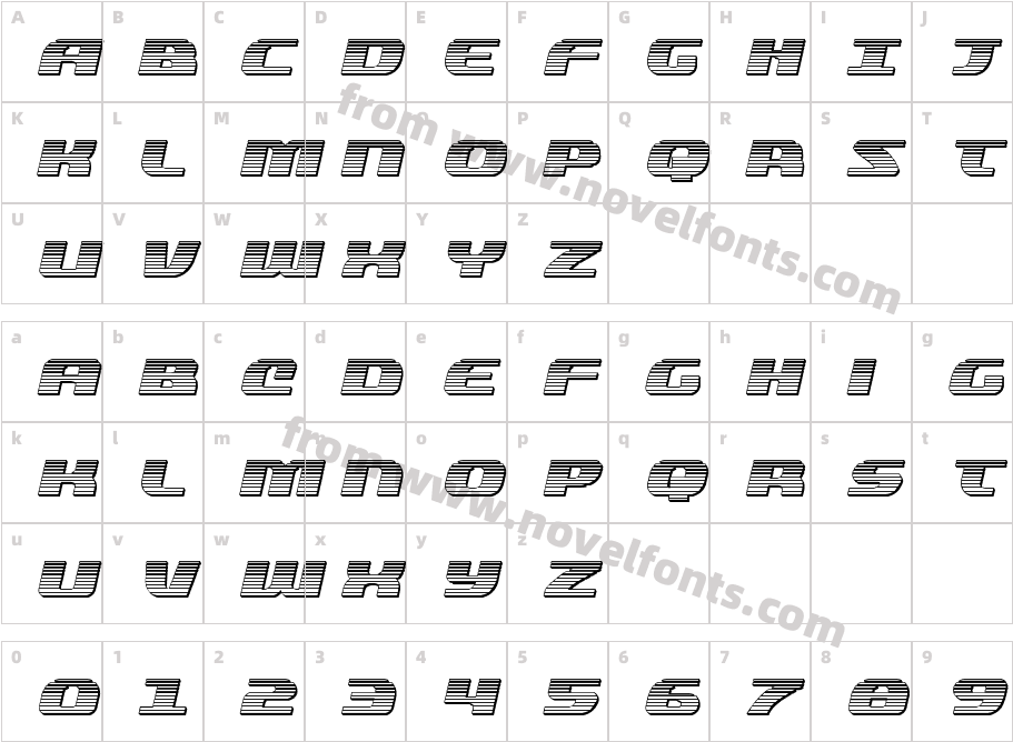 Quickening Chrome ItalicCharacter Map