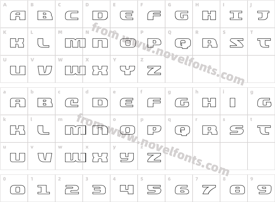 Quickening OutlineCharacter Map