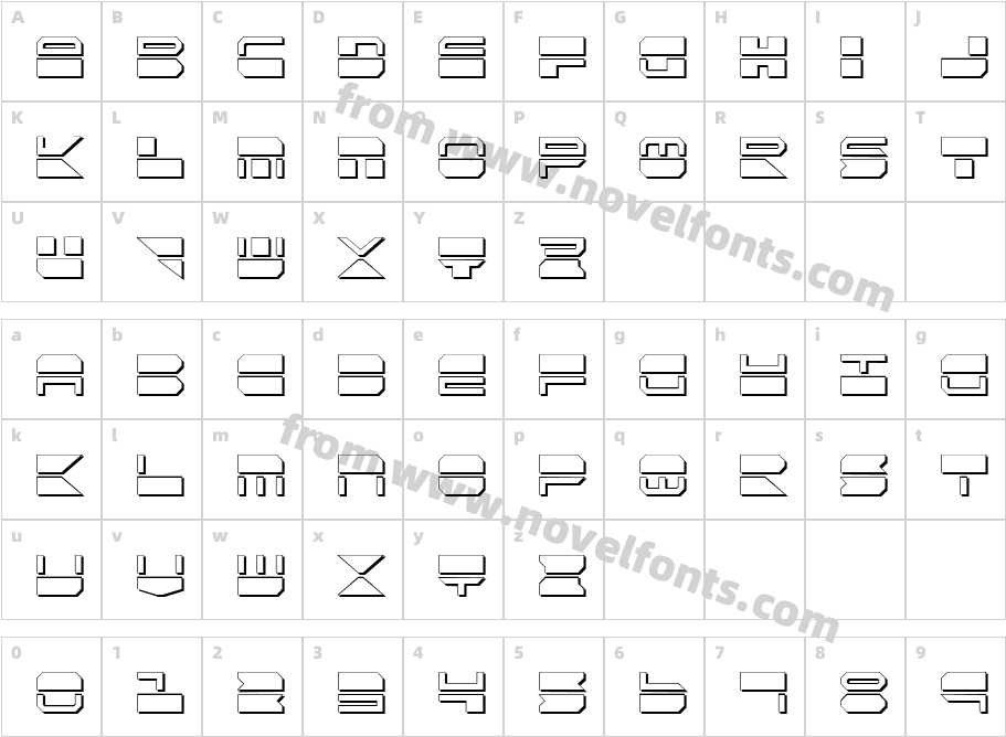 Quickmark Condensed ShadowCharacter Map