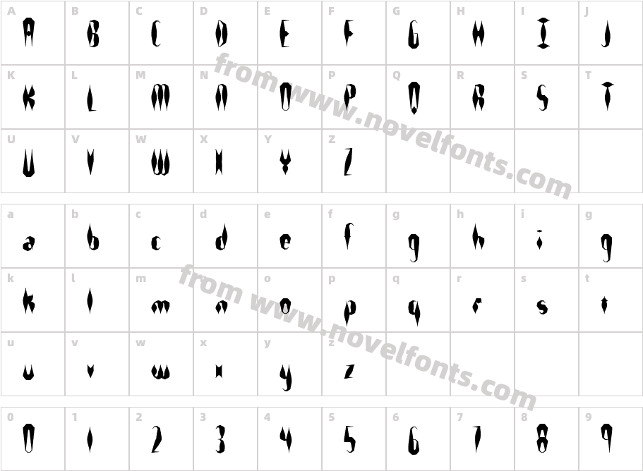 Quill Experimental S -BRK-Character Map