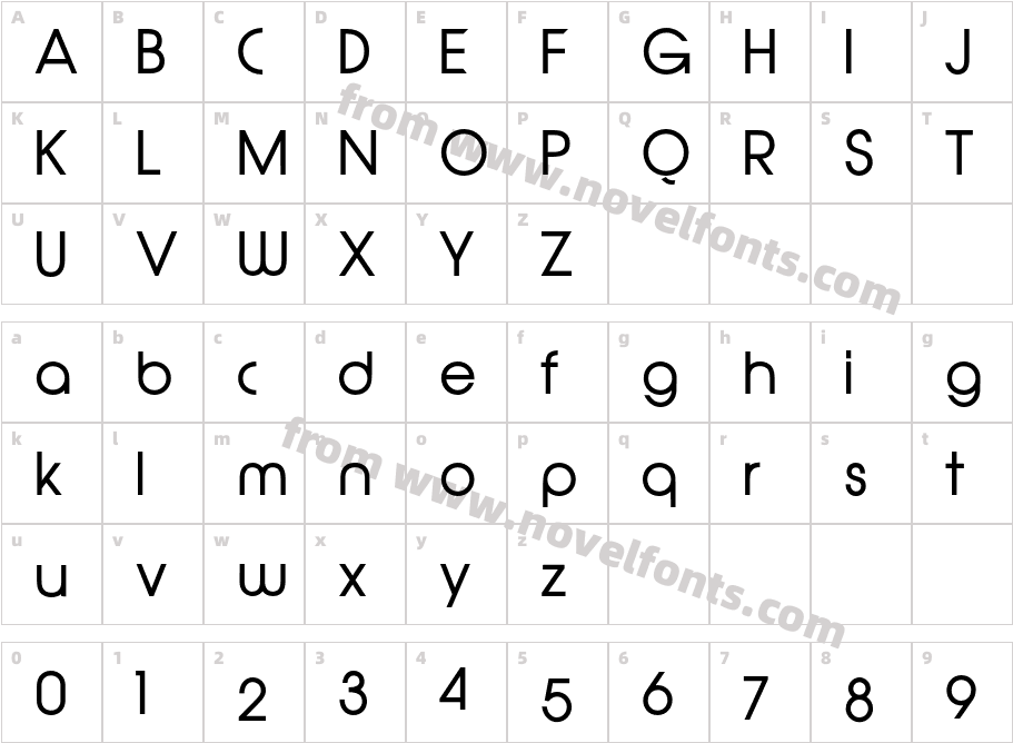 Quinfo BoldCharacter Map