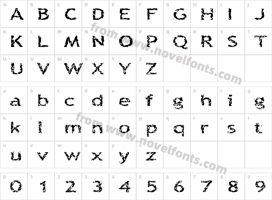 QuinquefoliolateCharacter Map