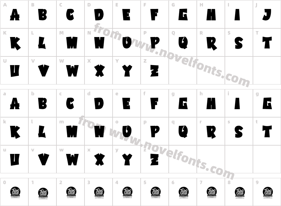 Arogun Bold Personal UseCharacter Map