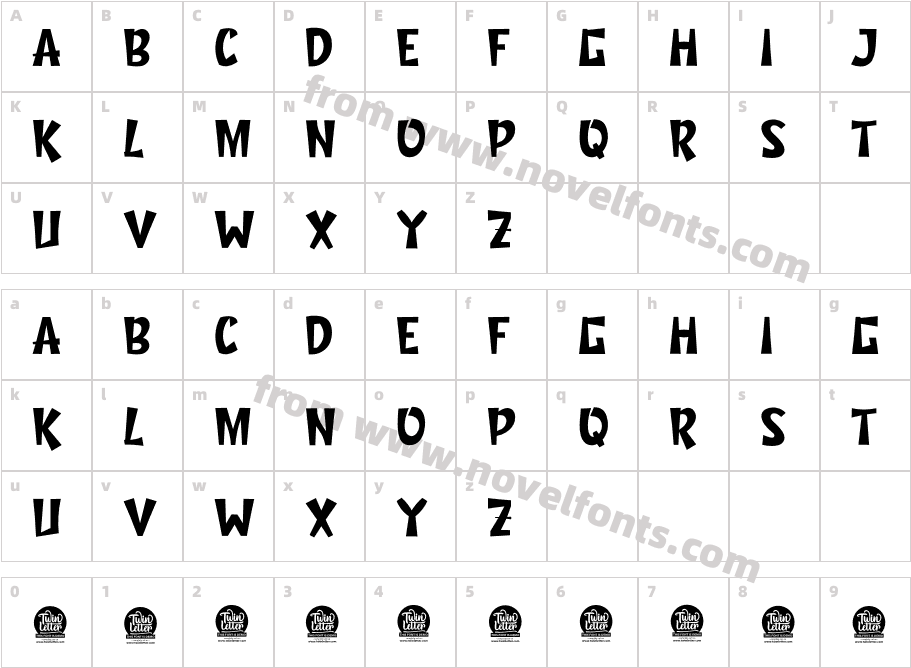 Arogun Thin Personal UseCharacter Map