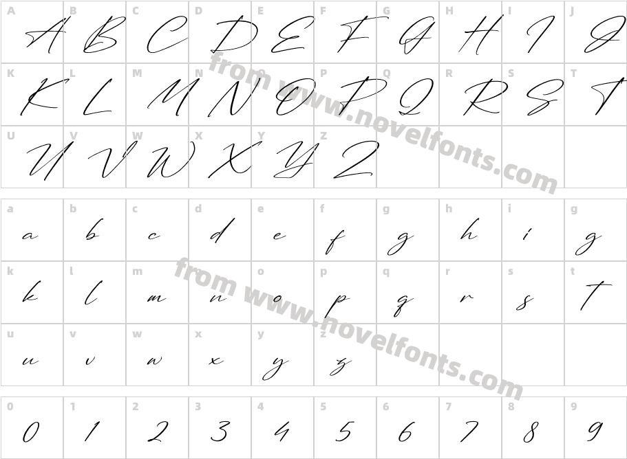 Arolse Belmonteria Script ItalicCharacter Map