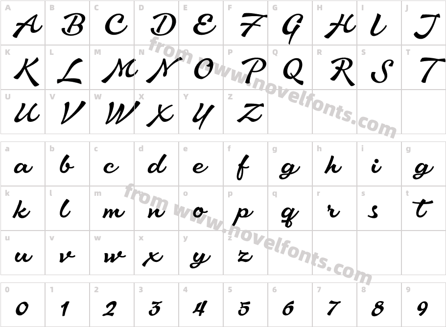 Aromia Script MediumCharacter Map