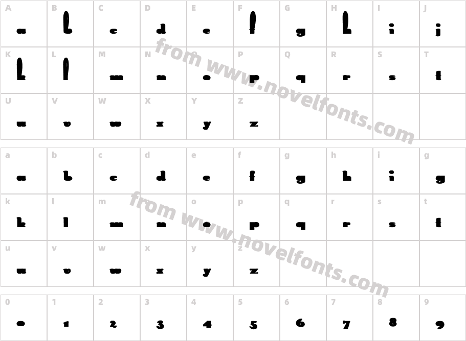 Rabbit BoldCharacter Map