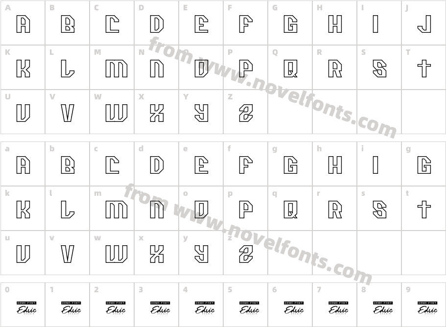 Racemate Demo OutlineCharacter Map