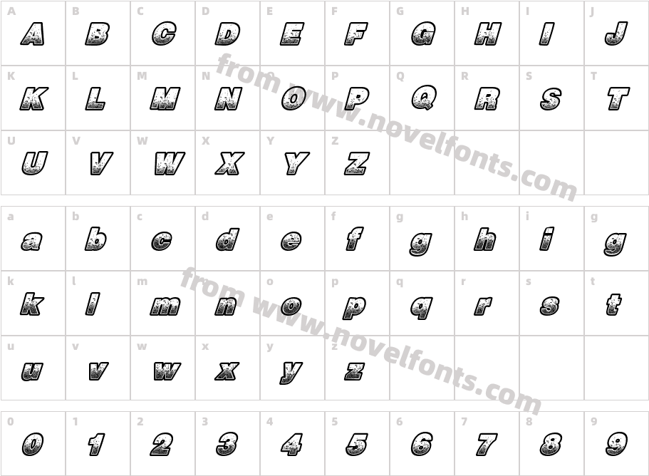 RacingNumbersCharacter Map