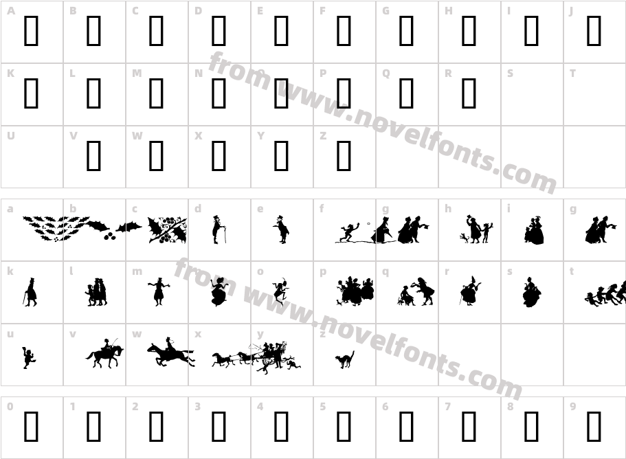 Rackham Holiday OrnamentCharacter Map