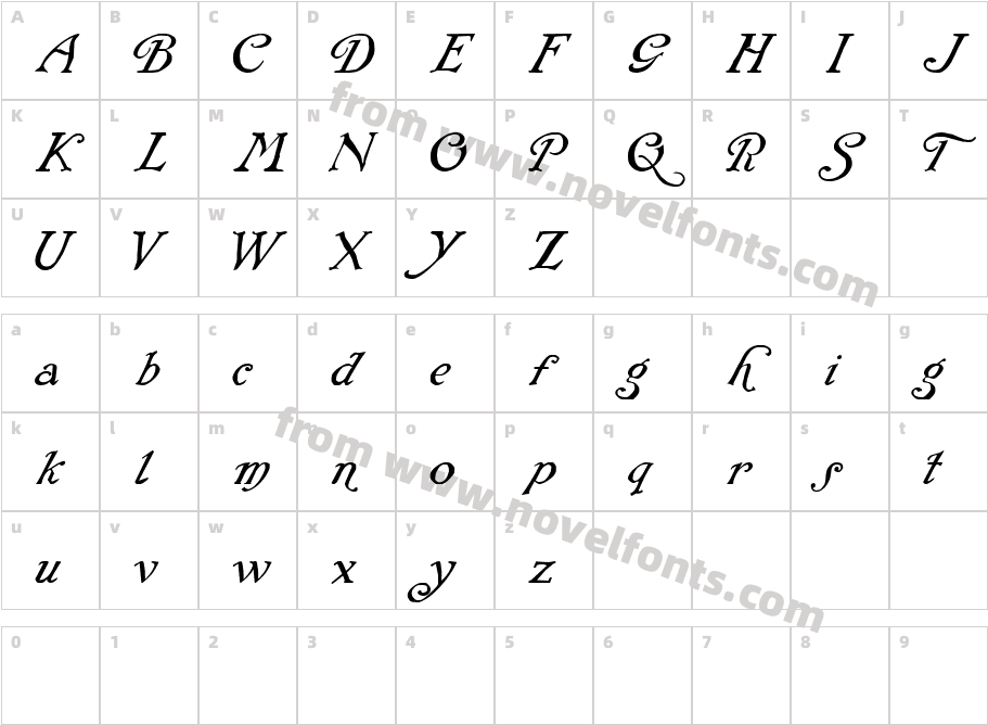 Rackham ItalicCharacter Map