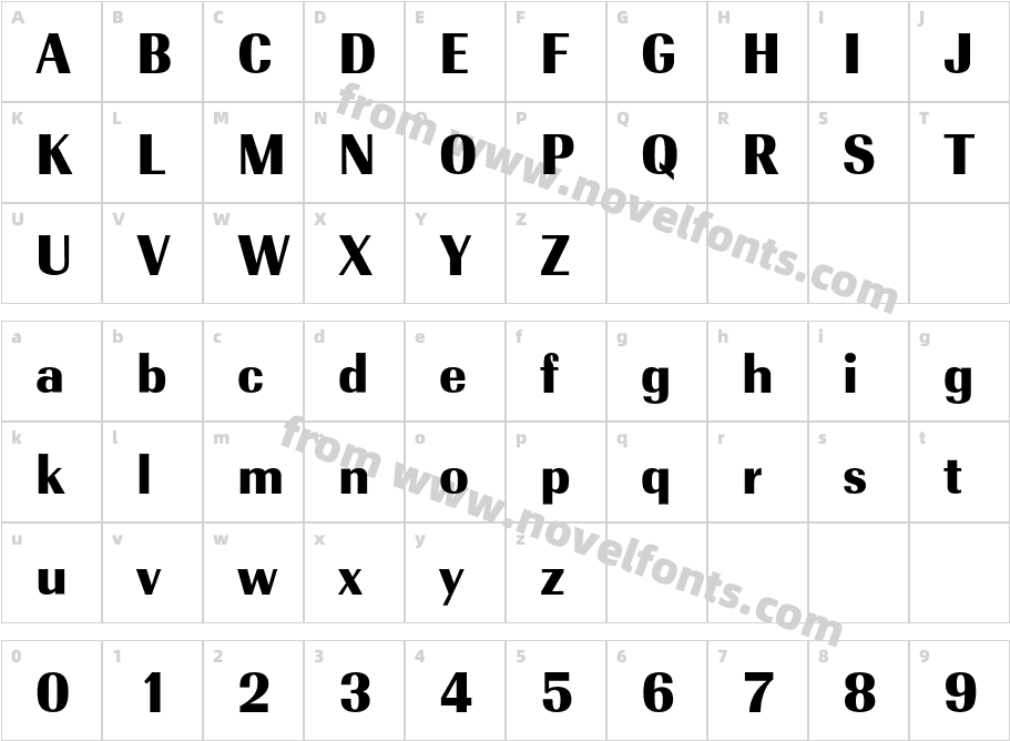 RadiantEFText BlackCharacter Map