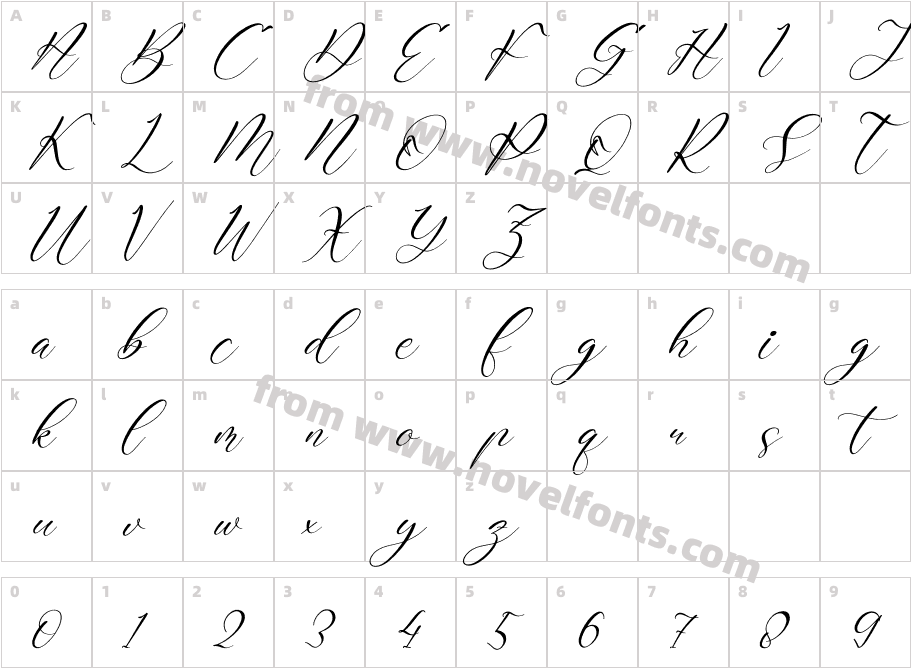 Rafaela Salitha ItalicCharacter Map