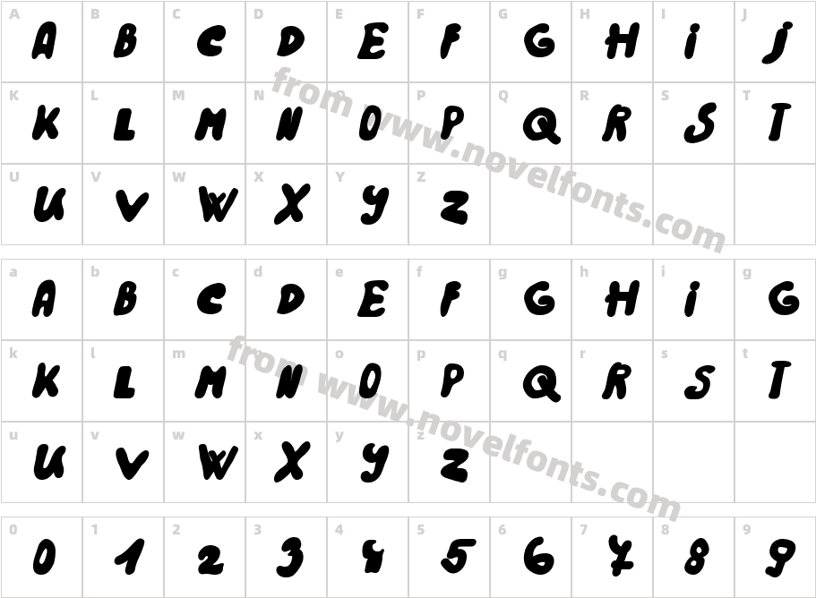 Rainbow 2000 Bold ItalicCharacter Map