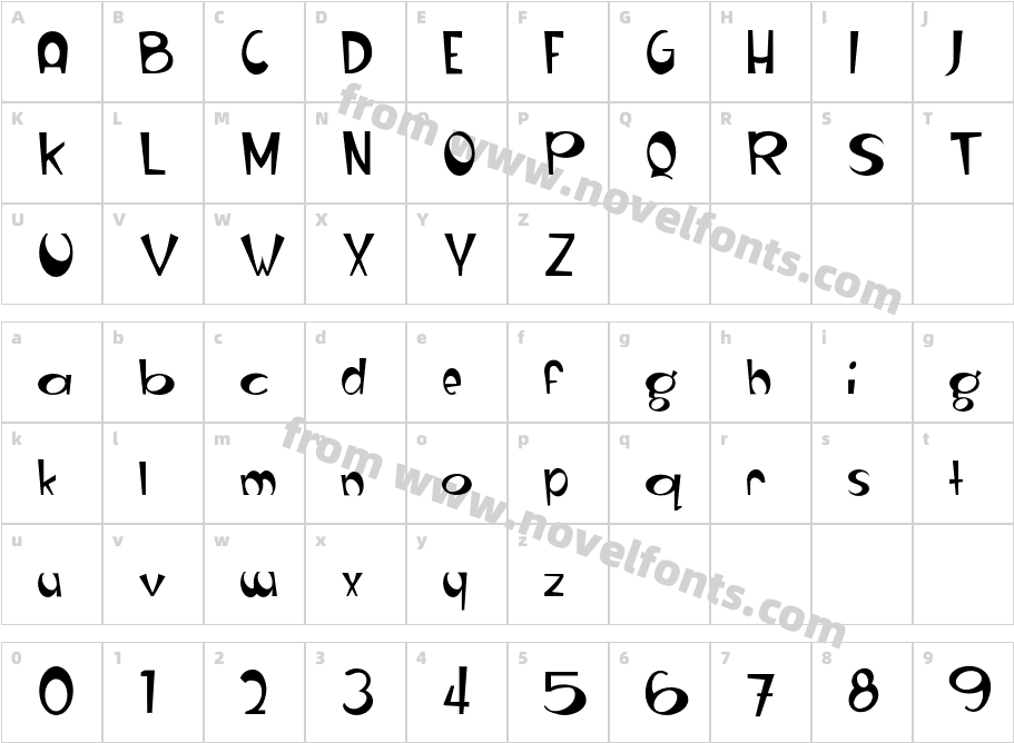 RanchoRound 20guageCharacter Map