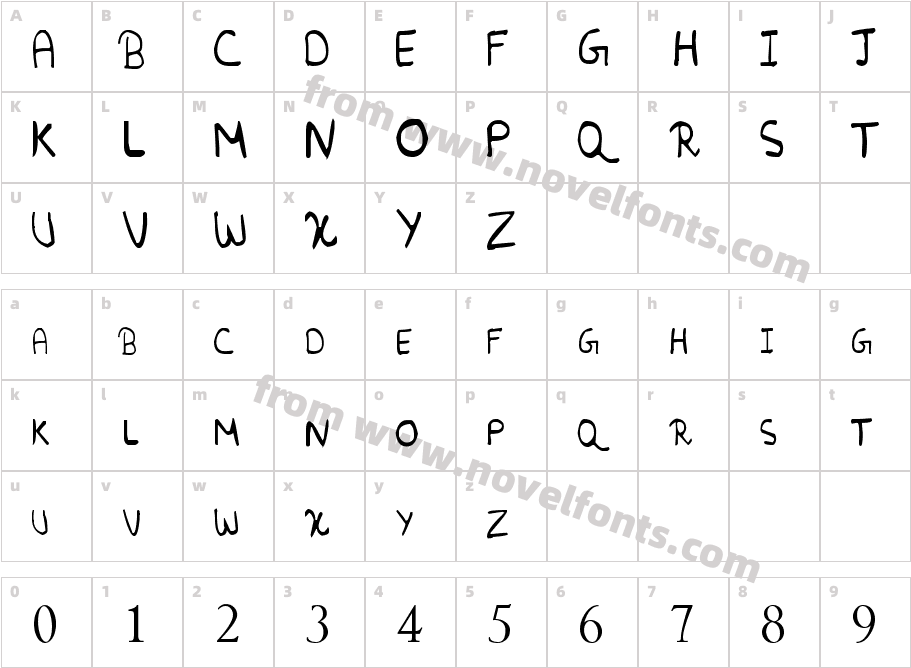 Random fontCharacter Map