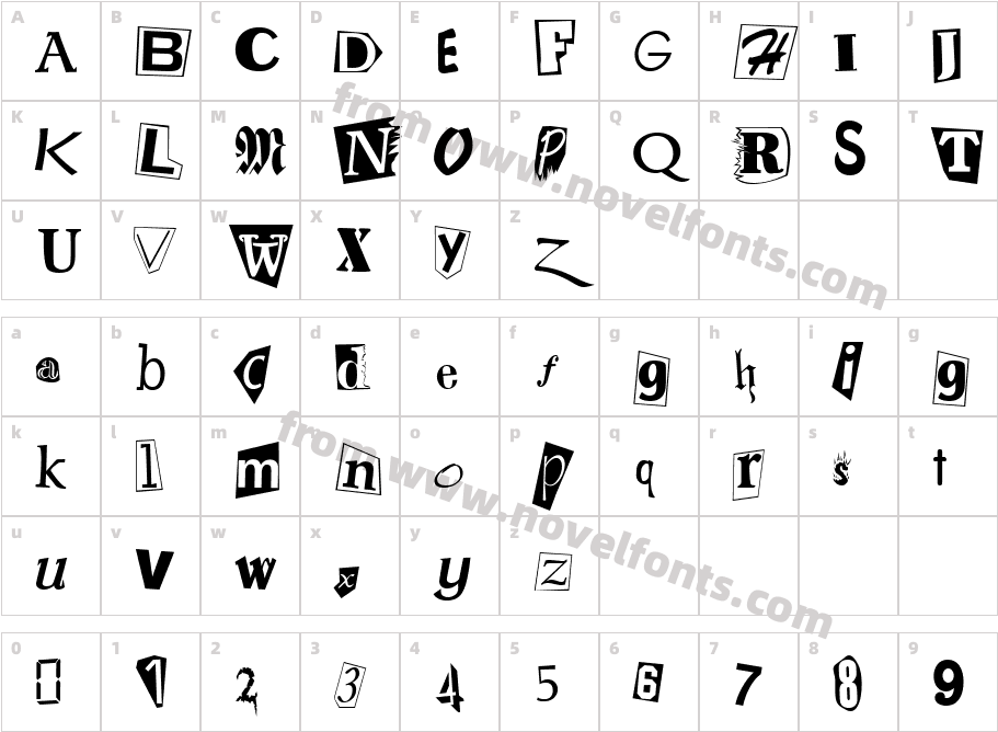 Ransom NoteCharacter Map