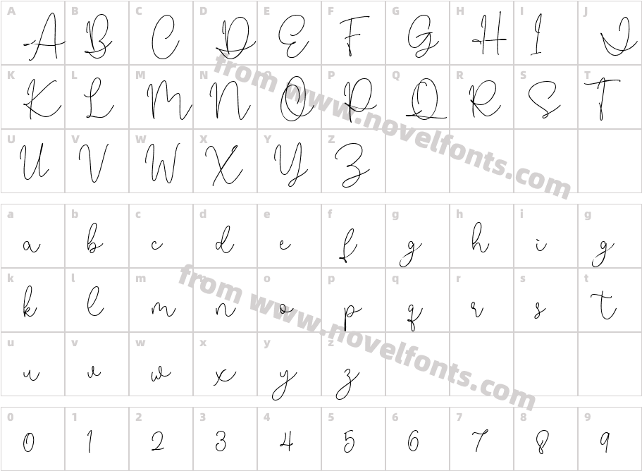 Rattiar RegularCharacter Map