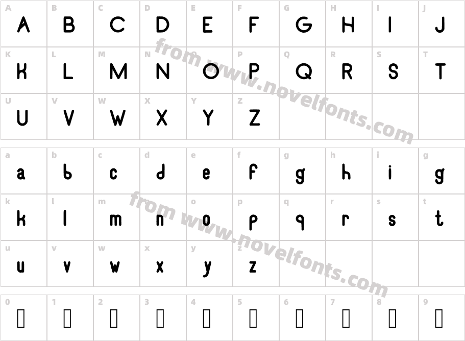 RecinosScript ExtraBold RegularCharacter Map