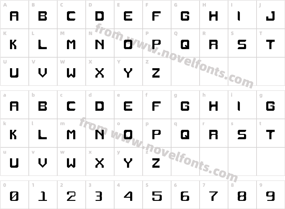 Recombo NBP Square RegularCharacter Map