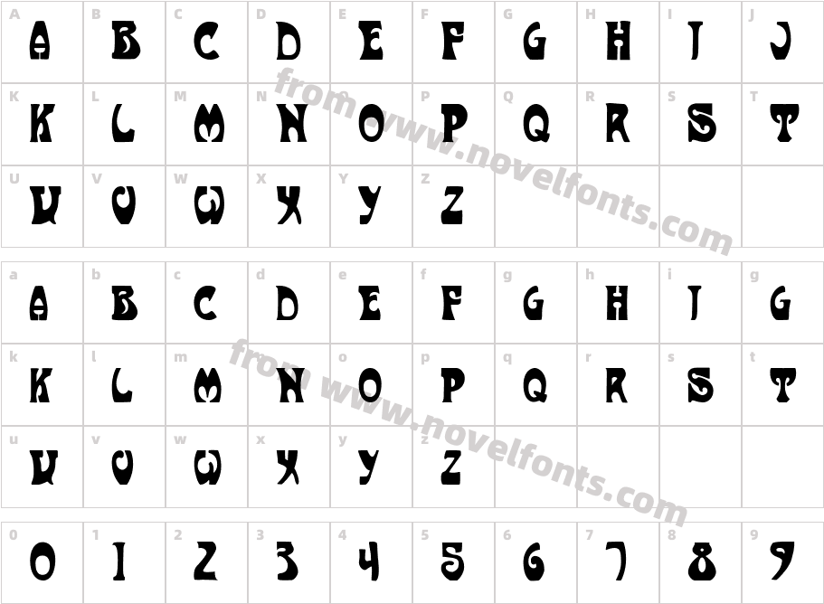 Art-Nouveau 1910Character Map