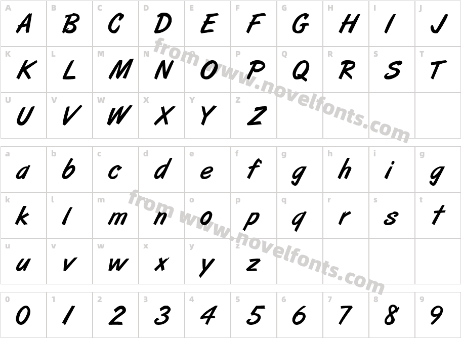 ArtBrush MediumCharacter Map