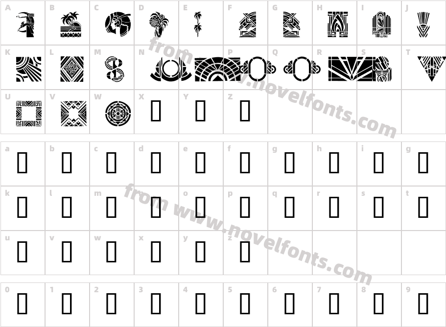 ArtDecoCharacter Map