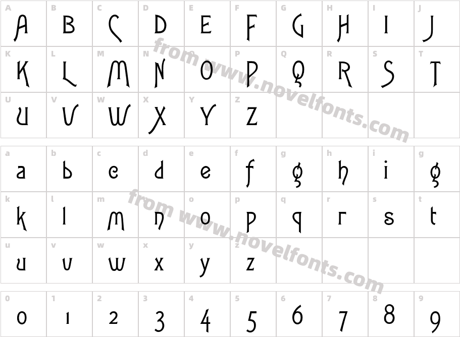 ArtGothic-NormalCharacter Map