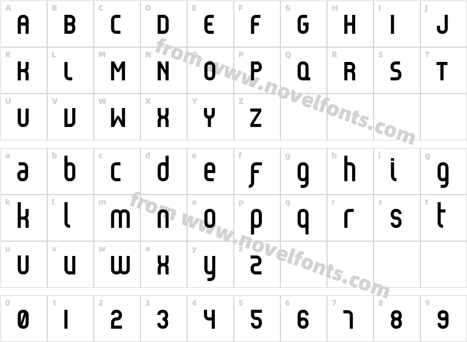 Reflex BoldCharacter Map