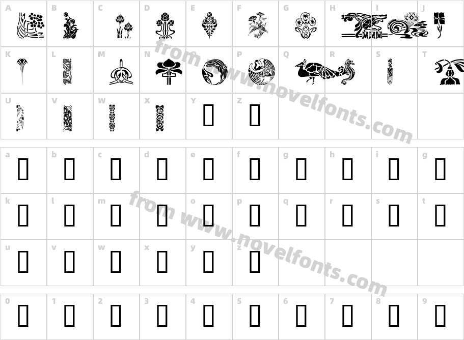 ArtNouveau2Character Map