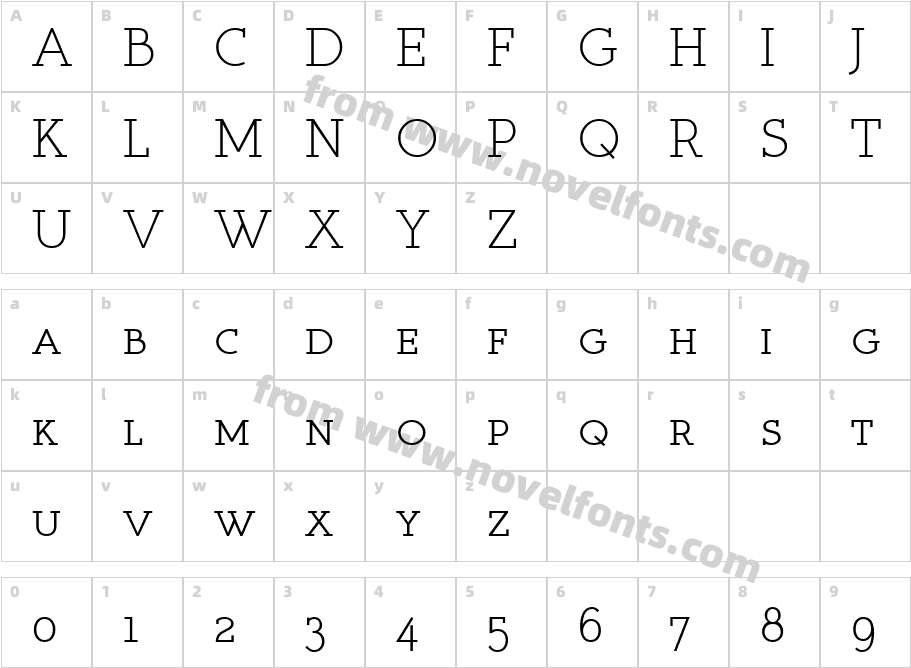 Register Serif BTN SCCharacter Map