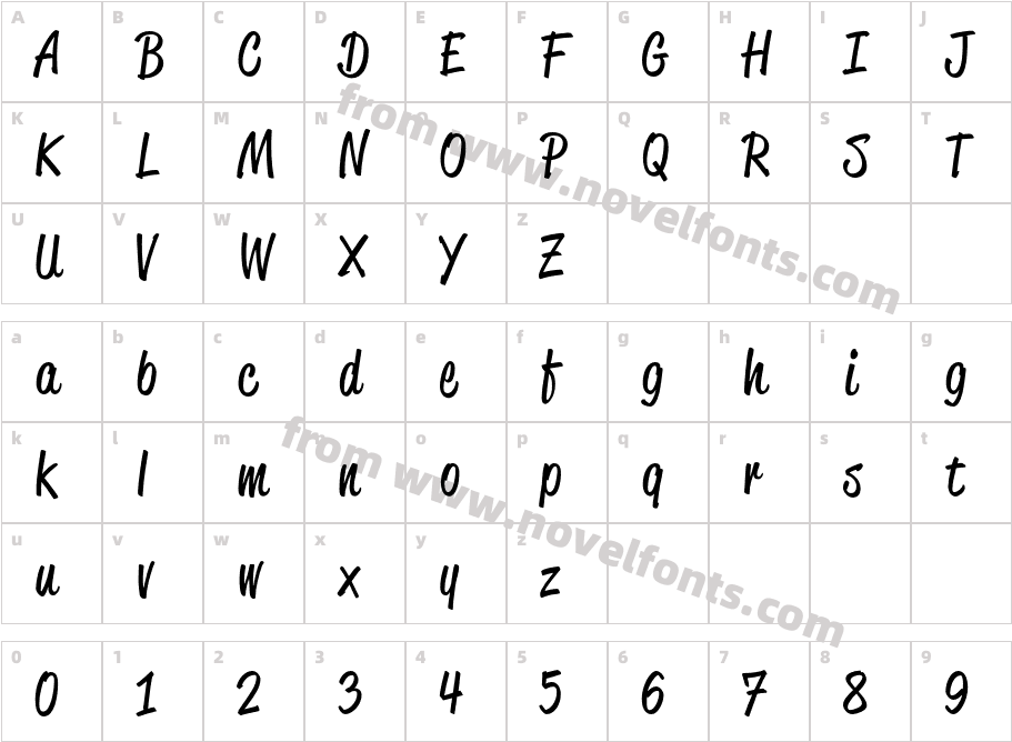 Reklame Script Regular DEMOCharacter Map