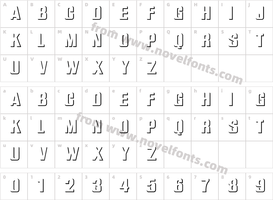 ReliefFontCharacter Map