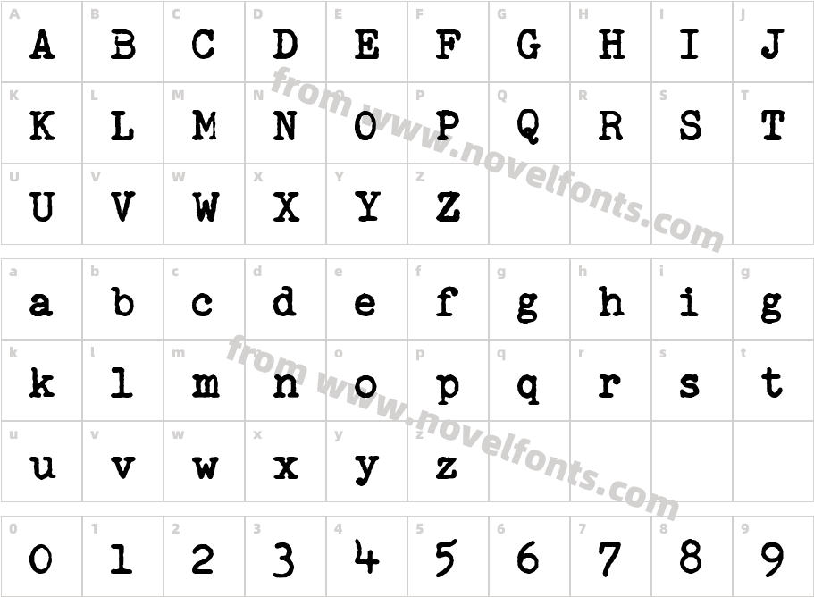 Remingtoned TypeCharacter Map