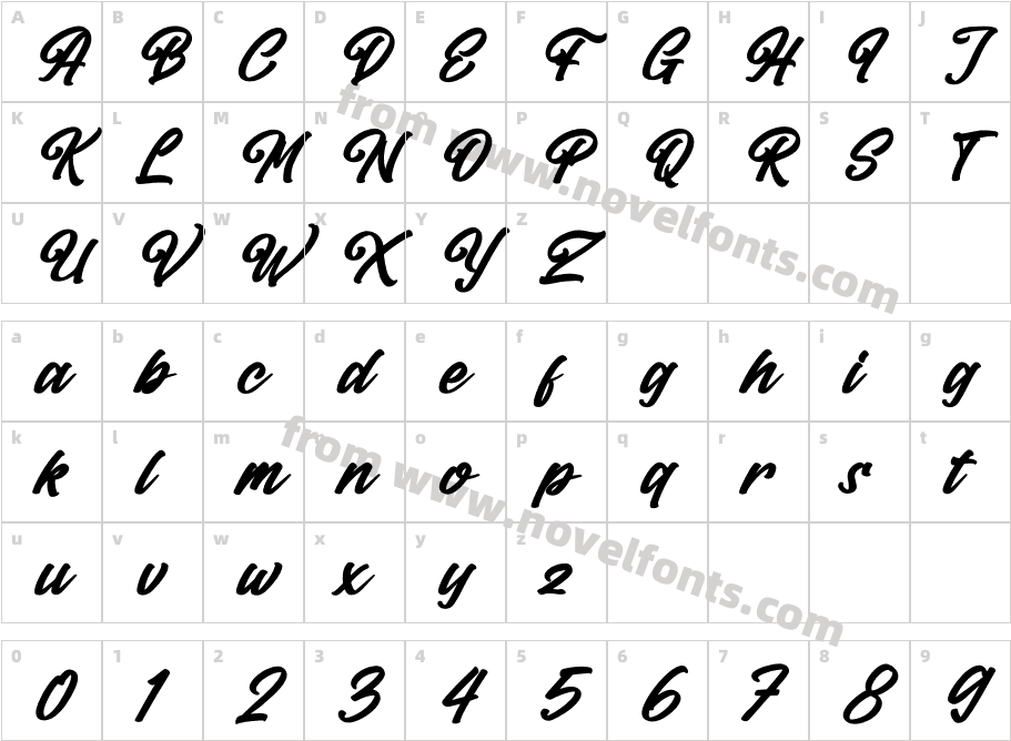 Rentrick Kentack ItalicCharacter Map