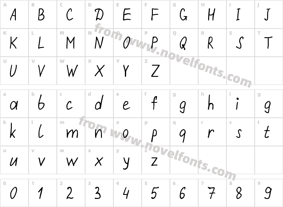 Repivmanusc BoldCharacter Map