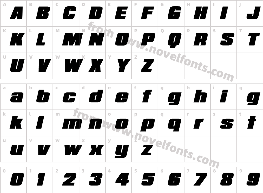 Republica Minor Bold ItalicCharacter Map