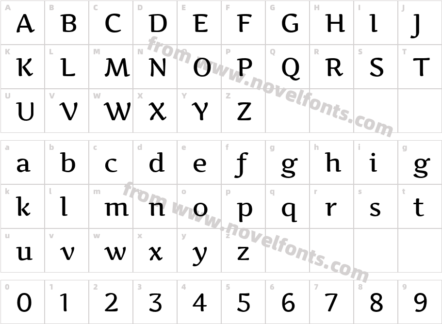 Artifika MediumCharacter Map